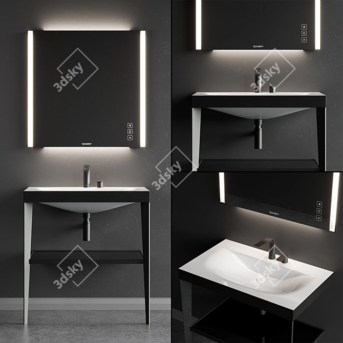 XViu Console Sink: Sleek, Elegant Design 3D model image 1