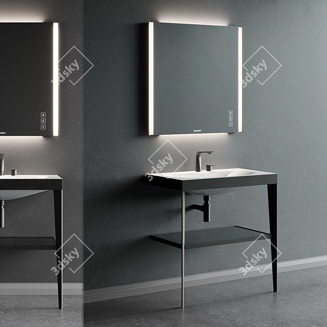 XViu Console Sink: Sleek, Elegant Design 3D model image 2