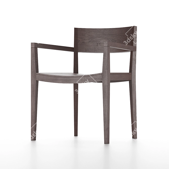 Oak Armchair: Bleached or Dark 3D model image 1