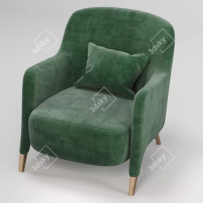 Elegant Molteni Armchair 3D model image 3