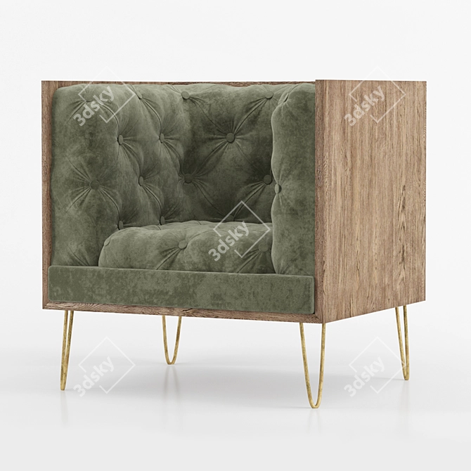 Contemporary Tufted Chesterfield Sofa 3D model image 2