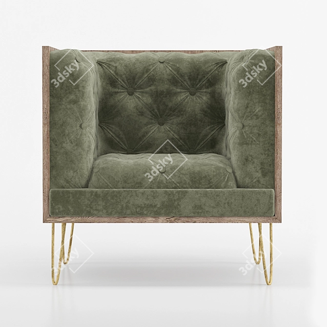 Contemporary Tufted Chesterfield Sofa 3D model image 3