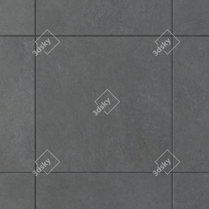 Concrete Wall Tiles Anthracite: Cumulus Collection 3D model image 2