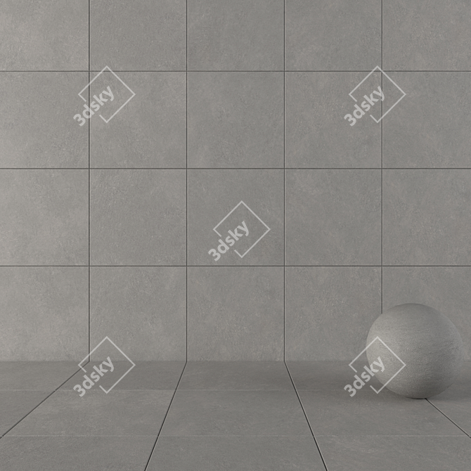 Cumulus Grey Concrete Wall Tiles - Set of 2 3D model image 1