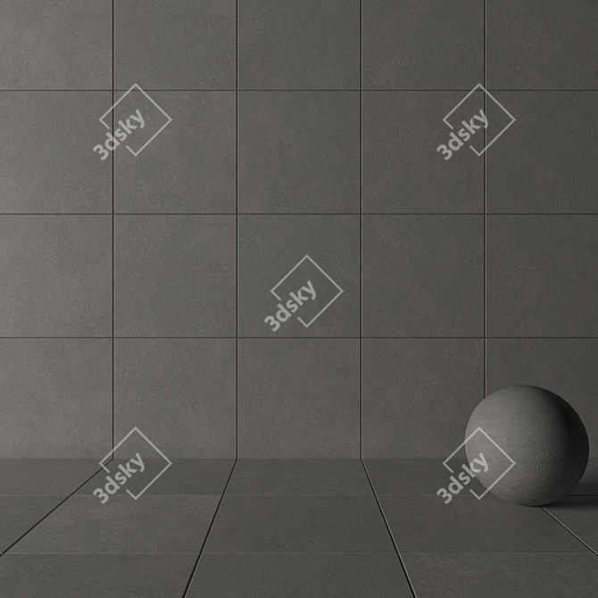 Cumulus Grey Concrete Wall Tiles - Set of 2 3D model image 3