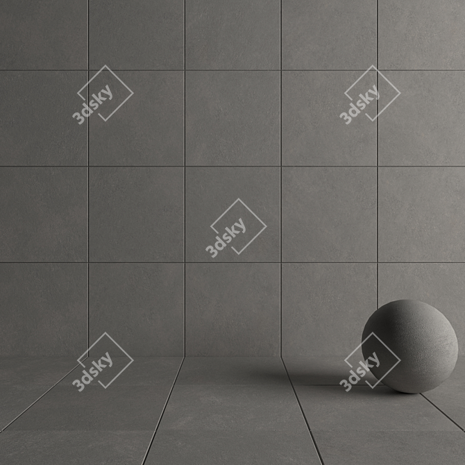 Cumulus Grey Concrete Wall Tiles - Set of 2 3D model image 4