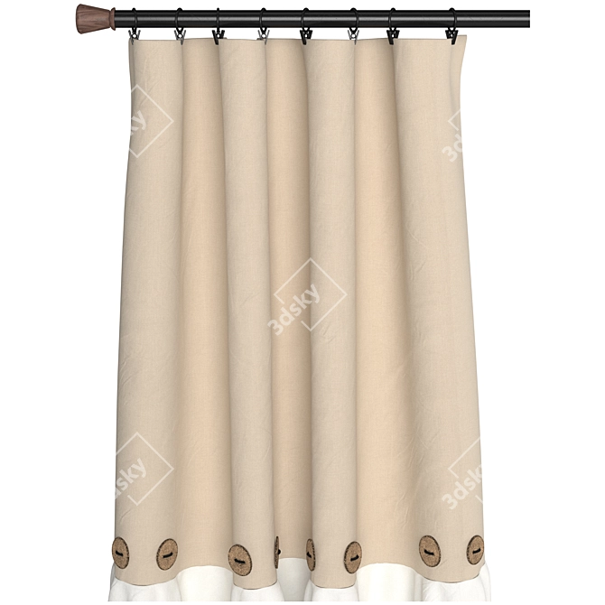 Modern Two-Tone Slider Curtain 3D model image 2