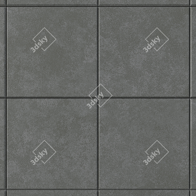 Dark Wind Concrete Wall Tiles: Set of 2 3D model image 2