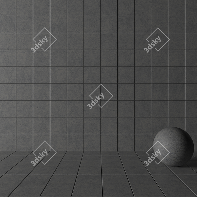 Modern Concrete Wall Tiles 3D model image 3