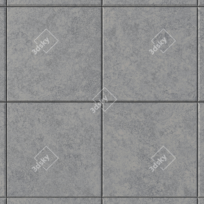Wind Gray Concrete Wall Tiles Set 3: Stylish & Durable 3D model image 2