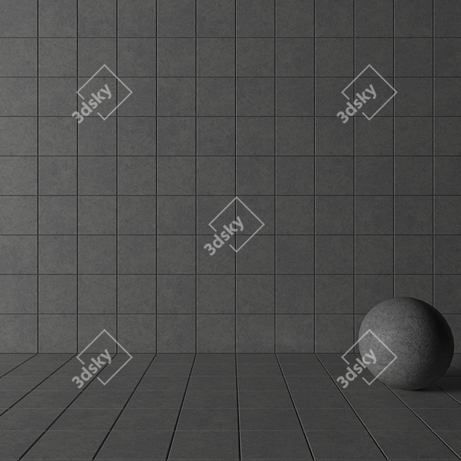 Wind Grey Concrete Wall Tiles - Set of 2 3D model image 3