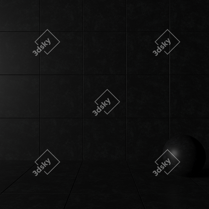 Dark Wind Concrete Wall Tiles Set 3D model image 3