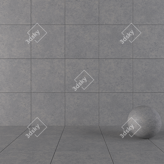 Concrete Wall Tiles - Wind Gray 3D model image 1