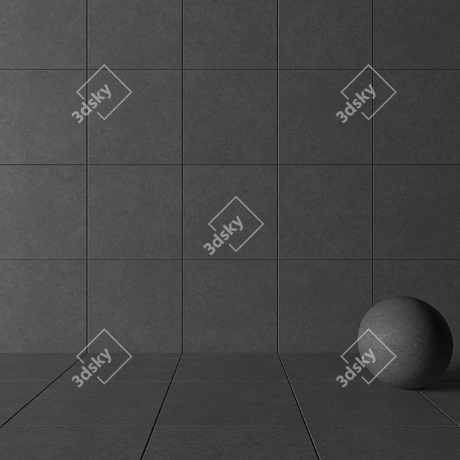Concrete Wall Tiles - Wind Gray 3D model image 3