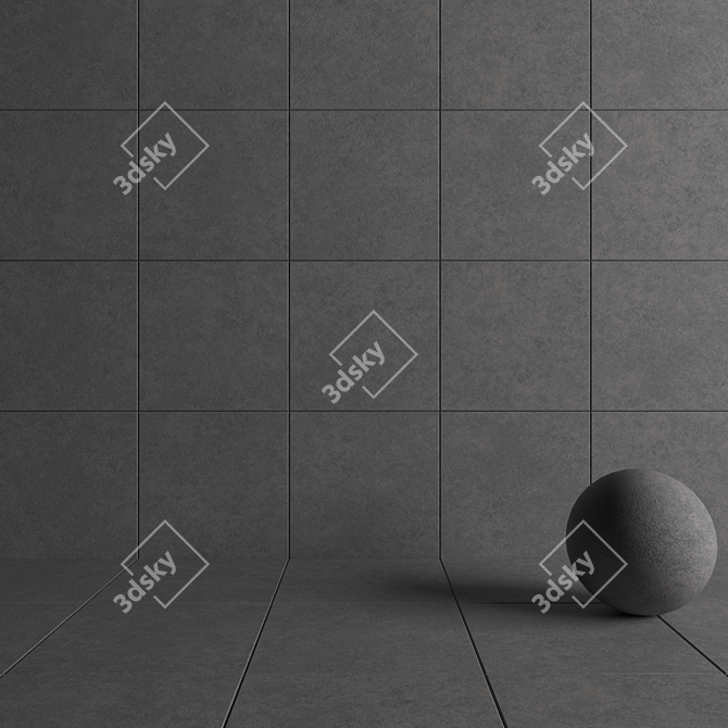 Concrete Wall Tiles - Wind Gray 3D model image 4