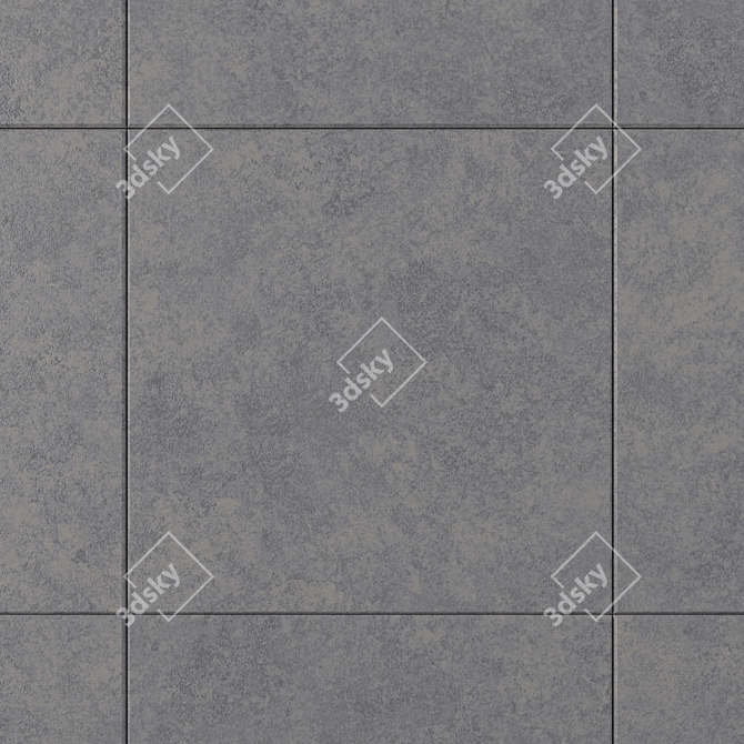 Concrete Wall Tiles in Gray: Wind Collection 3D model image 2