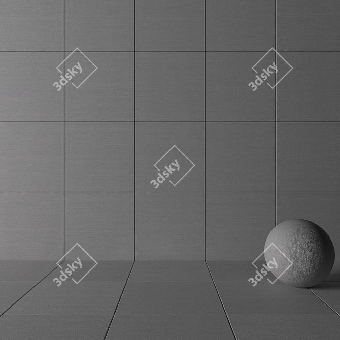 Loft Gray Concrete Wall Tiles 3D model image 3