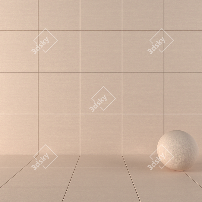 Loft Beige Concrete Wall Tiles: Modern, Versatile Mosaic 3D model image 1