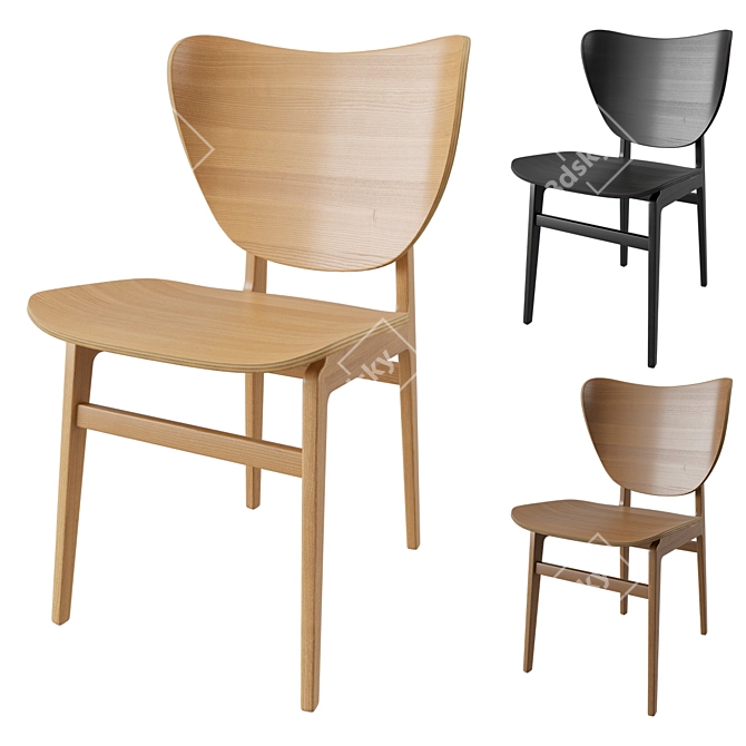 Norr11 Oak Elephant Dining Chair 3D model image 1