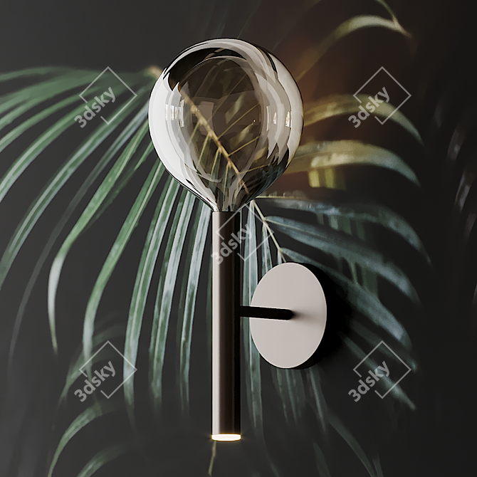 Sleek Borosilicate Glass Wall Lamp 3D model image 1