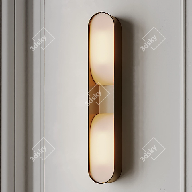 Elegant Loop Double LED Sconce 3D model image 1