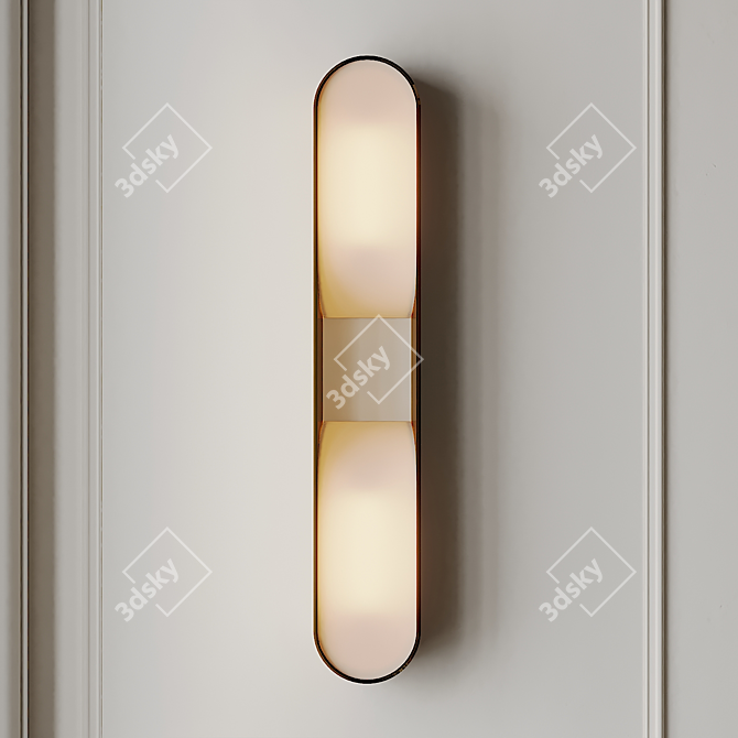 Elegant Loop Double LED Sconce 3D model image 2