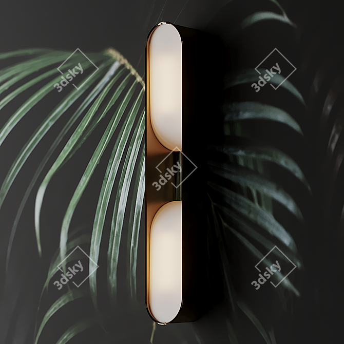 Elegant Loop Double LED Sconce 3D model image 3