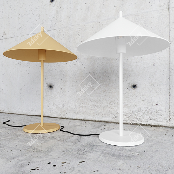 Modern Metal Triangle Table Lamp - 2 Colors 3D model image 3