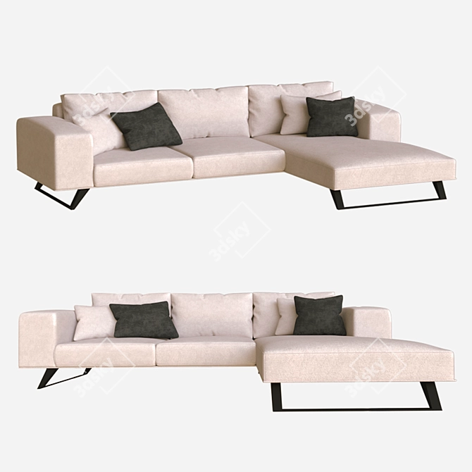 Aniston DMK 17 L-Shaped Sofa 3D model image 1