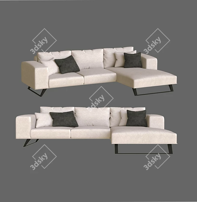 Aniston DMK 17 L-Shaped Sofa 3D model image 4