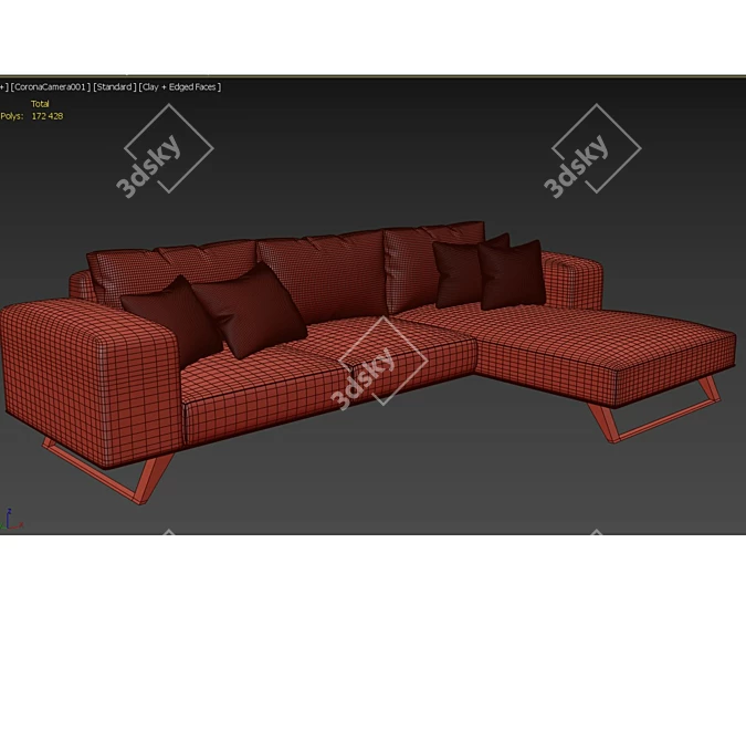 Aniston DMK 17 L-Shaped Sofa 3D model image 5