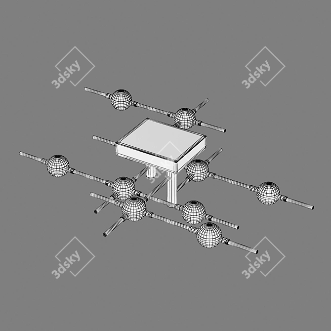 Sleek LED Ceiling Chandelier 3D model image 4