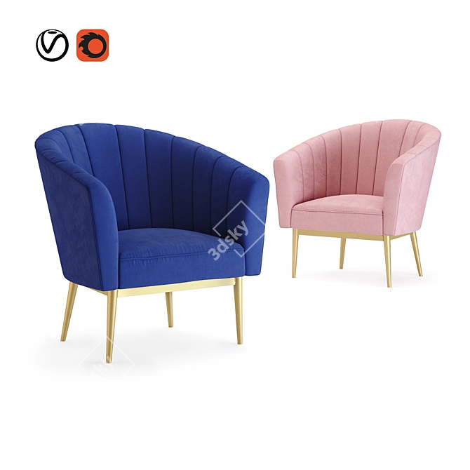 Colorful Comfort: Kester Armchair 3D model image 1