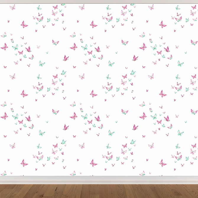 Sleek Seamless Wallpaper Set (3 Colors) 3D model image 2