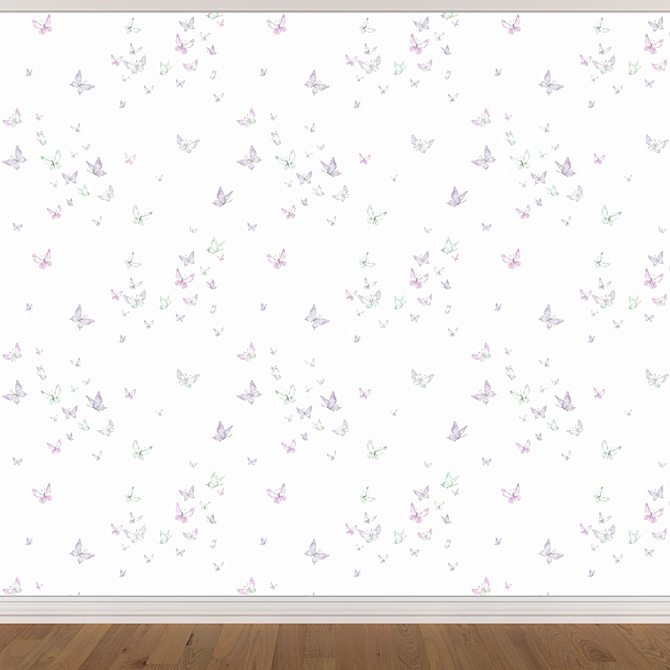 Sleek Seamless Wallpaper Set (3 Colors) 3D model image 3