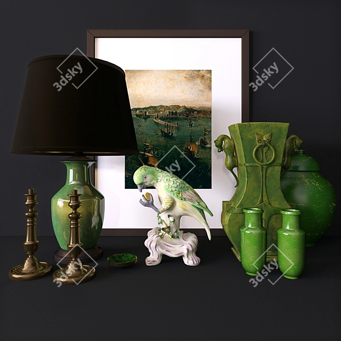 Green Oasis Decor Set 3D model image 1