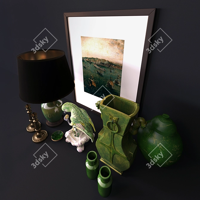 Green Oasis Decor Set 3D model image 2