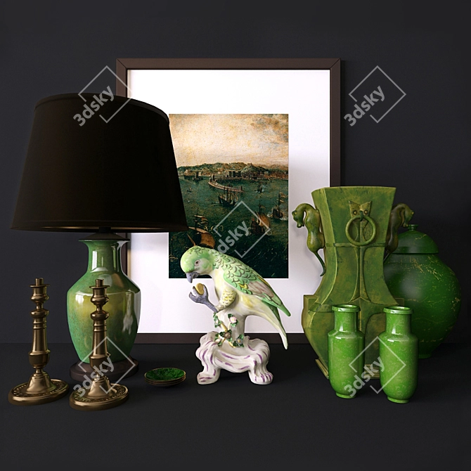 Green Oasis Decor Set 3D model image 5