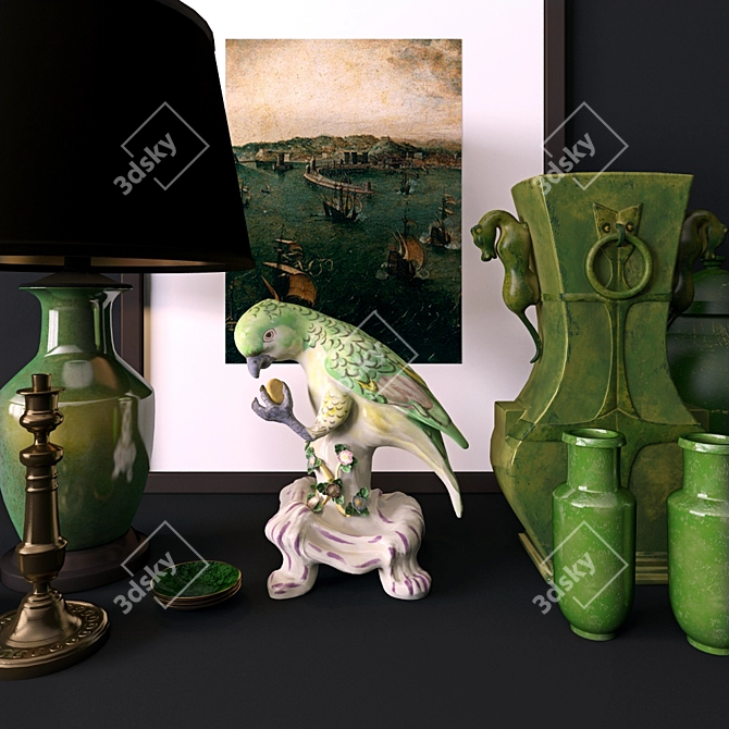 Green Oasis Decor Set 3D model image 6