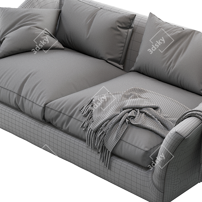 Elegant Drawing Room Sofa 3D model image 4