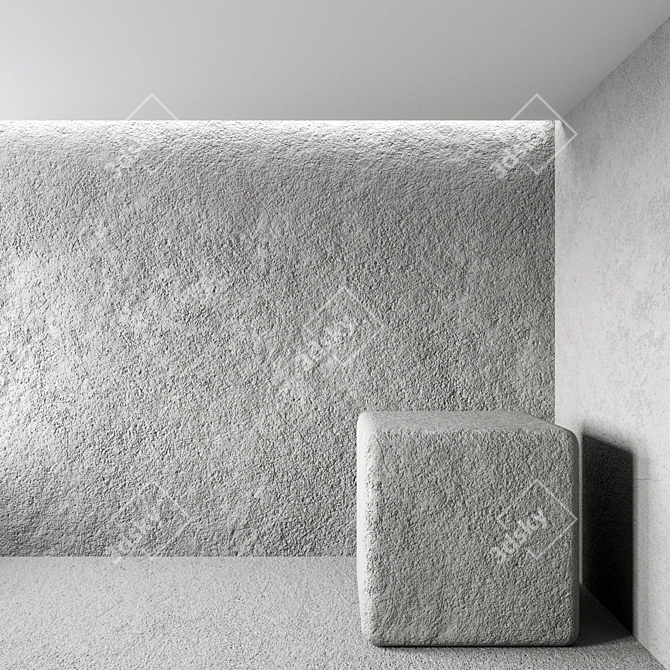 Seamless Concrete Plaster No.3 3D model image 1