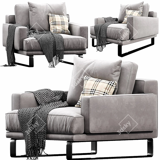 Rex Armchair: Modern Comfort and Style 3D model image 1