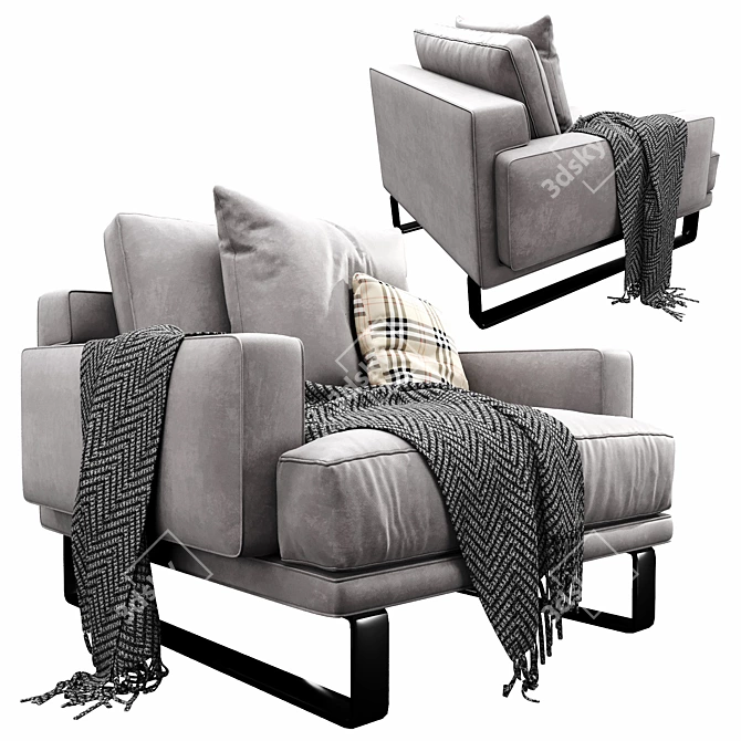 Rex Armchair: Modern Comfort and Style 3D model image 3