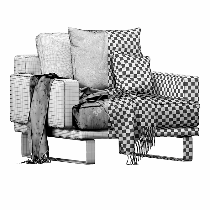 Rex Armchair: Modern Comfort and Style 3D model image 4