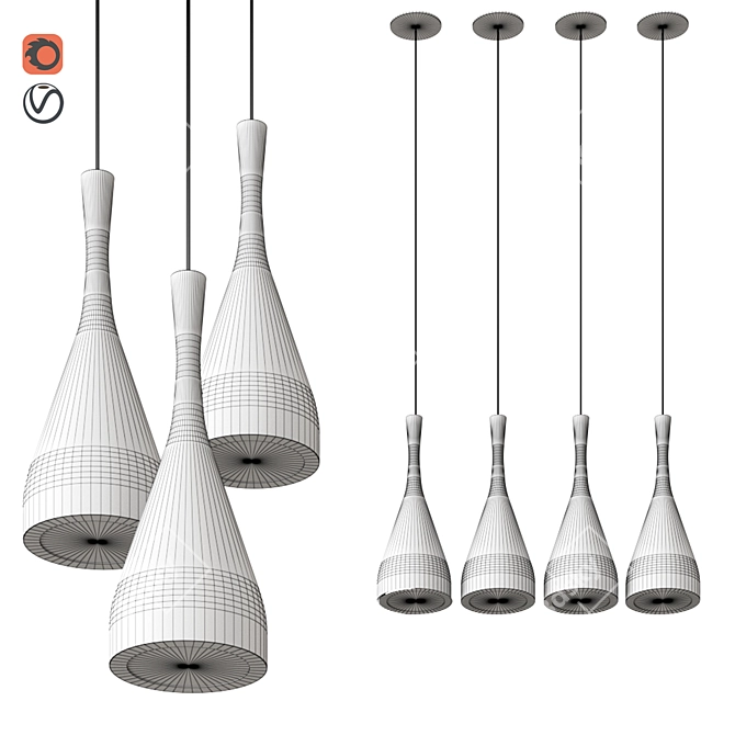 Vibia JAZZ 1336: Vibrant LED Pendant 3D model image 2