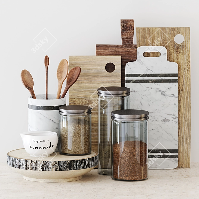 Versatile Kitchen Set with PBR Materials 3D model image 3