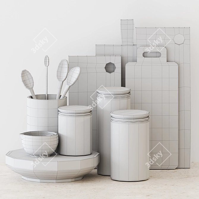 Versatile Kitchen Set with PBR Materials 3D model image 4