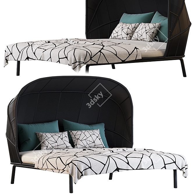 Rilly Cocoon Double Daybed: Stylish Outdoor Comfort 3D model image 1
