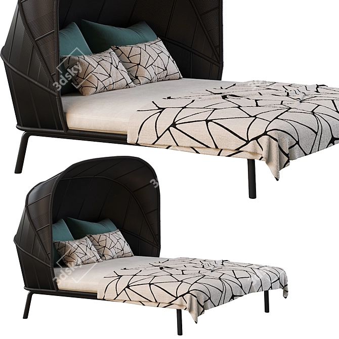 Rilly Cocoon Double Daybed: Stylish Outdoor Comfort 3D model image 2