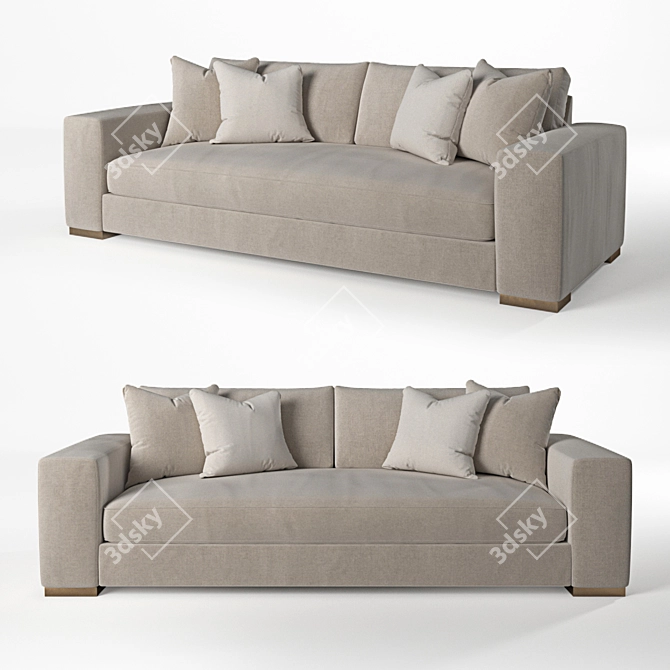 Doniel Modern Classic Beige Sofa 3D model image 1